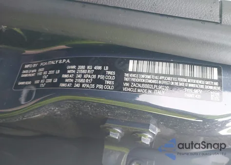 2020 Jeep Renegade Latitude 4X4 from USA, damaged, VIN ZACNJBBB2LPL96232